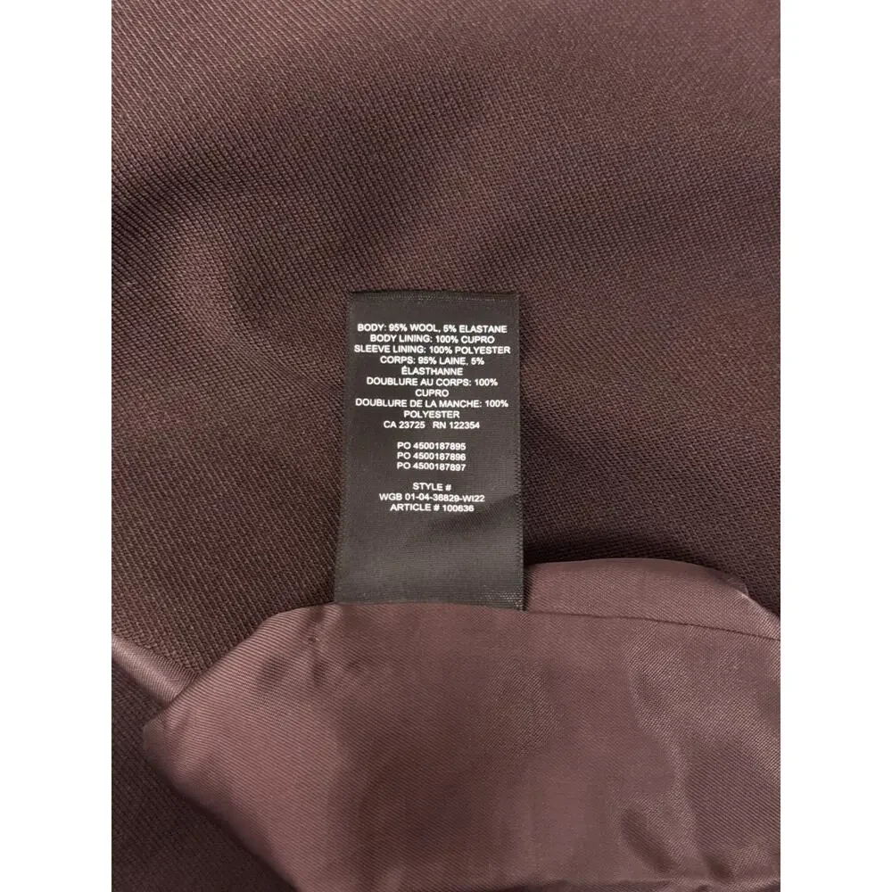 Aritzia Agency Blazer Large Womens Babaton Wool Twill Oversized Chocolate Brown